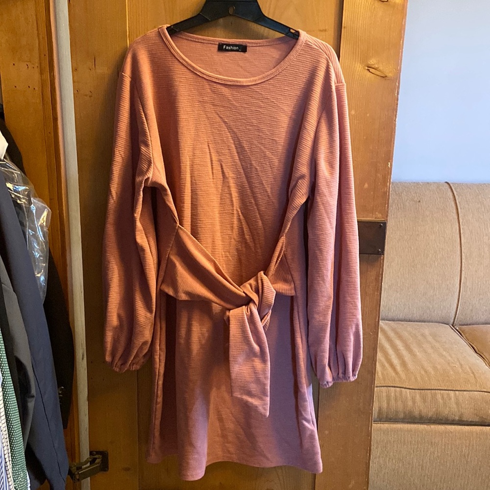 Pink waffle dress.